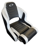 Black and white Velsen racing-style gaming chair with ergonomic design