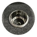 Velsen stainless steel boat cup holder installed in carpeted surface