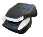 Velsen Basic armchair closed in black and white marine-grade upholstery