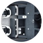 Velsen 585 under-seat storage compartments in the rear section