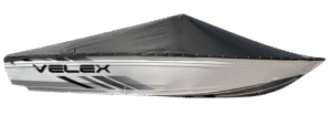 Velsen aluminum boat with custom fitted protective cover