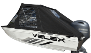 Velsen aluminum boat with full bimini enclosure cover